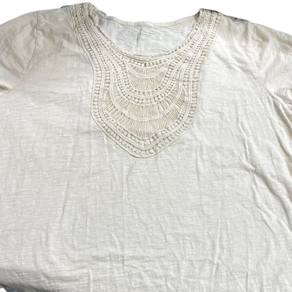 Catherines Tops - Catherines Cream Shirt Embroidery Boho Detail Neckline 26/28W
